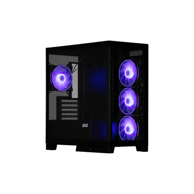 2E Gaming Корпус Fantom GK701B без БЖ 2xUSB3.0, 1xUSBType-C, 4x120мм ARGB, VGA 400мм, LCS ready, контролер з пультом, TG Side/Front Panel, mATX, чорний