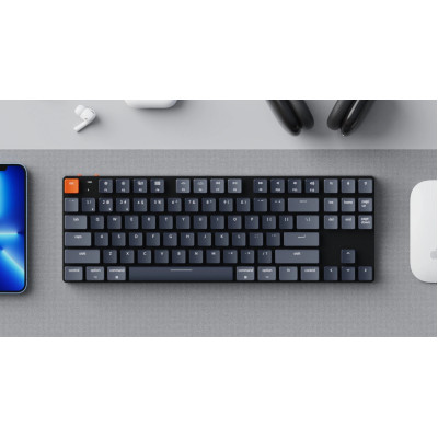 Keychron Клавіатура механічна K1SE 87Key, Gateron Brown, BT/USB-A, Low Profile, EN/UKR, White Led, чорний
