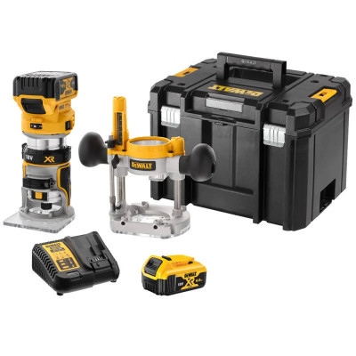 DeWALT Фрезер акумуляторний DeWalt XR Li-lon 18В акб 2х5А·год цанга 6 та 8мм 16000-25500об/хв 30мм ЗП 3.05кг DeWALT Фрезер акумуляторний DeWalt XR Li-lon 18В акб 2х5А·год цанга 6 та 8мм 16000-25500об/хв 30мм ЗП 3.05кг