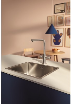 Grohe Змішувач для кухні Blue Pure Minta, довж.виливу - 223мм, поворотний/витяжний, 1+1фильтр, супер сталь