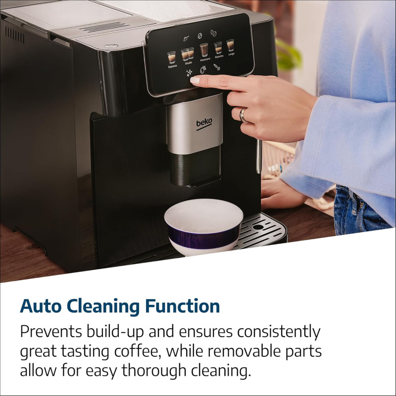 Beko Кавомашина Beko 2.0л, зерно, ручний капучинатор, авторецептів - 5, чорний