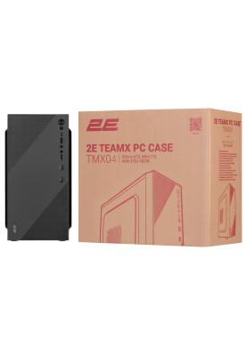 2E Корпус TeamX TMX04 з БЖ 2E ATX400W, 2xUSB2.0, 1x80мм, VGA 220мм, mATX, чорний