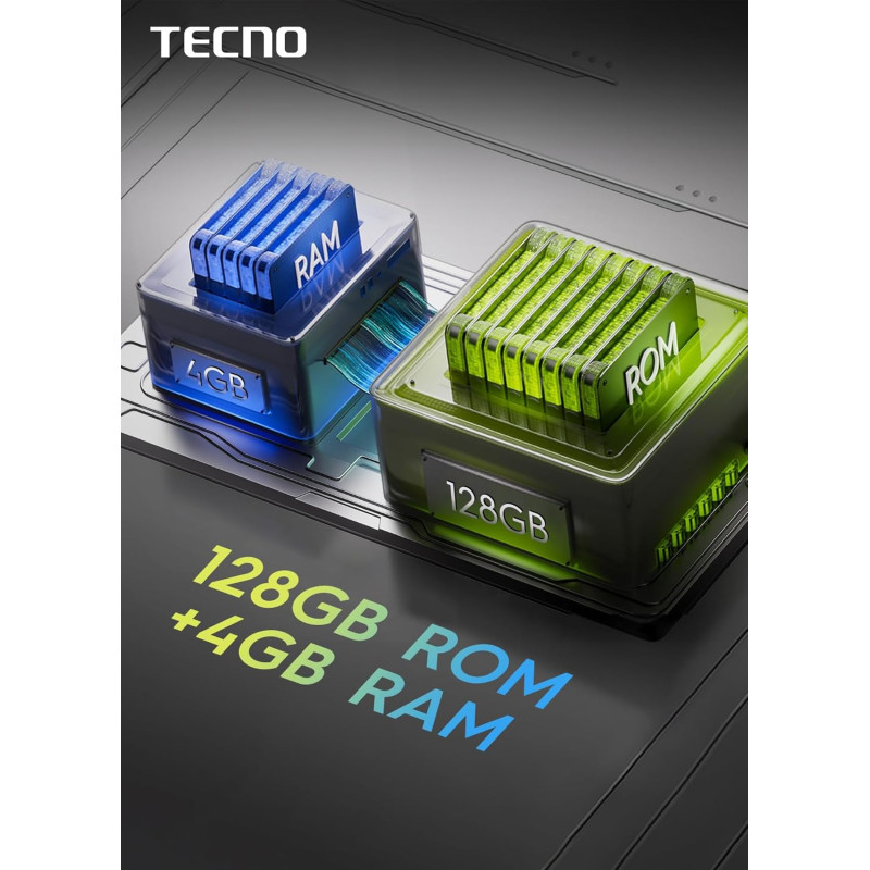TECNO Смартфон Spark Go 1 (KL4) 6.67" 3/128ГБ, 2SIM, 5000мА•год, Glittery White