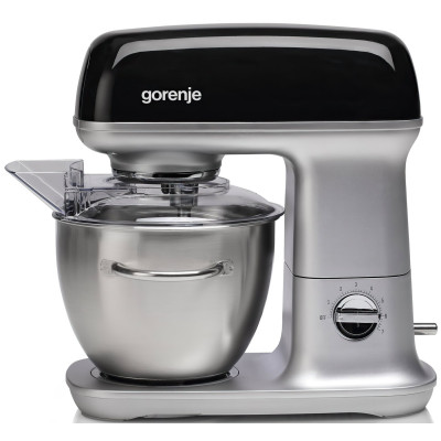 Gorenje Кухонна машина 1000Вт, чаша-метал, корпус-метал, насадок-4, сріблясто-чорний