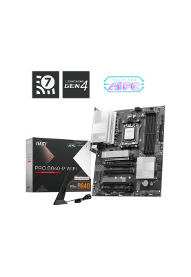 MSI Материнcька плата PRO B840-P WIFI sAM5 B840 4xDDR5 M.2 HDMI WiFi BT ATX