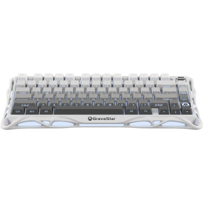 GravaStar Клавіатура механічна Mercury K1 80keys, GravaStar x Kailh Cheery Pink, EN/UKR, BT/WL/USB, білий