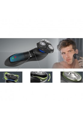 Remington Бритва електр. роторна Hyperflex Aqua, бритв.головок-3, Li-Ion, сух.+волог., тример, чорно-синій