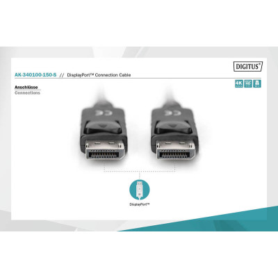 Digitus Кабель DisplayPort (AM/AM) 15m, black