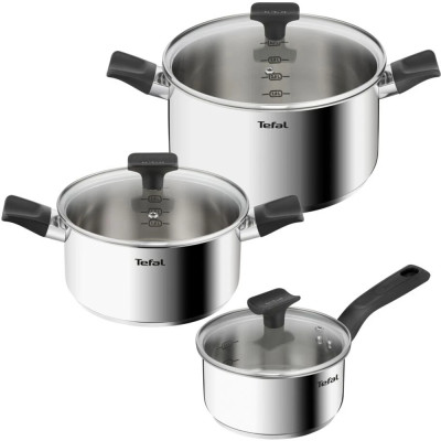 Tefal Набір посуду Delicious, 6 предметів, нержавіюча сталь, бакеліт, скло