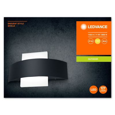 LEDVANCE Світильник LED 11Вт 3000К 410Лм фасадний ENDURA STYLE SHIELD чорний