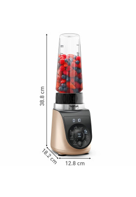 Tefal Блендер стаціонарний Blend UP, 1000Вт, чаша-700мл, тритан, чорно-золотистий