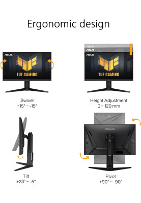 ASUS Монітор 27" TUF Gaming VG279QL3A 2xHDMI, DP, MM, IPS, 180Hz, 1ms, sRGB 125%, AdaptiveSync, Pivot, HDR400