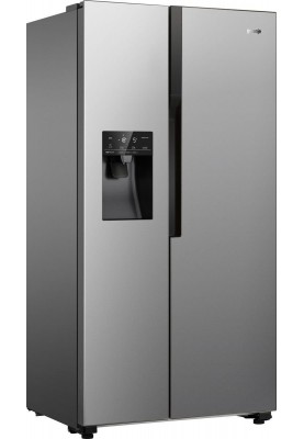 Gorenje Холодильник SBS, 179x68x91см, 2 дв., Х- 368л, М- 167л, A+, NF Plus, Інвертор, диспенсер, льодоген, Дисплей, сірий