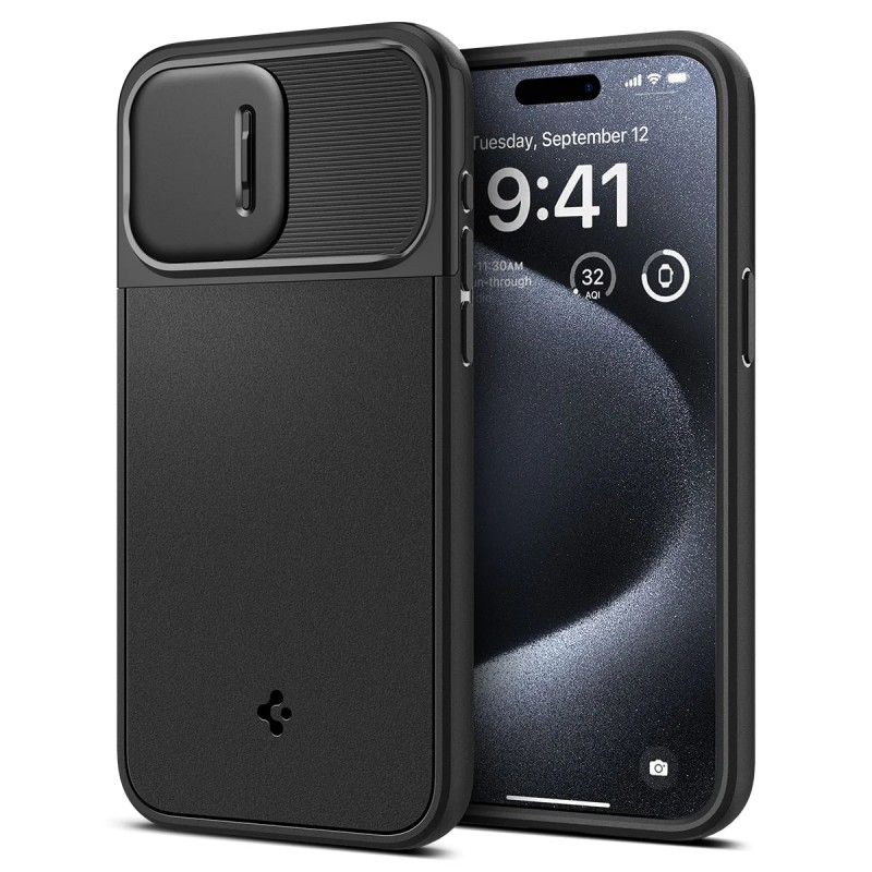 Spigen Чохол для Apple iPhone 15 Pro Optik Armor MagFit, Black