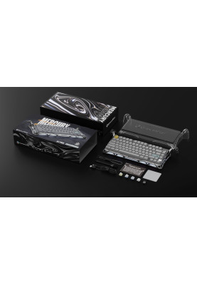 GravaStar Клавіатура механічна GravaStar Mercury K1 Pro 80keys, GravaStar x Kailh Speedy Mint, EN/UKR, BT/WL/USB, сірий