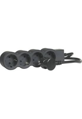 Legrand Подовжувач СТАНДАРТ 4х2К+З розетки, 16 А, з кабелем 3 м, колір Чорний