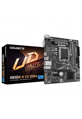 Gigabyte Материнська плата H610M H V3 DDR4 s1700 H610 2xDDR4 HDMI D-Sub mATX