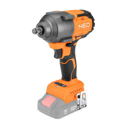 Neo Tools Гайковерт ударний Energy+ 18В безщітковий 2400обхв 850Нм 1/2" 3 швидкості 1.8кг без АКБ та ЗП