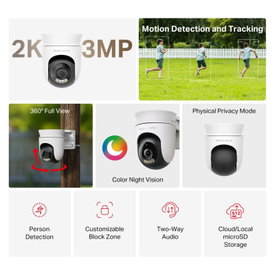 Mercusys IP-Камера MC510 3MP N300 microSD motion detection, зовнішня Mercusys IP-Камера MC510 3MP N300 microSD motion detection, зовнішня