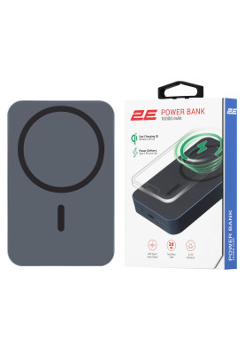 2E Акумулятор портативний літій-іонний Power Bank Wireless QI 5000мА·рік, 20Вт, PD, синій
