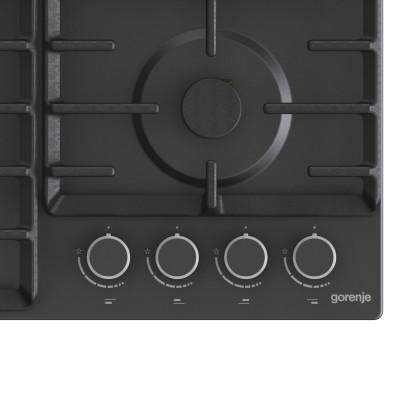 Gorenje Варильна поверхня газова, 60см, чавун, чорний