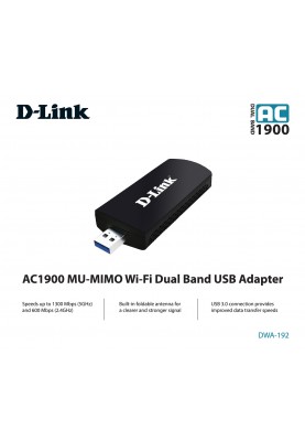 D-Link DWA-192, AC1900, MU-MIMO, USB 3.0