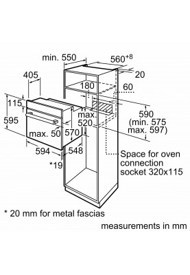 Bosch Духова шафа електрична HBJ517SG0R