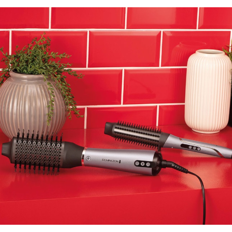 Remington Фен-щітка ProLuxe You Adaptive, 1000Вт, 3 режими, іонізація, хол. обдув, кераміка, сірий
