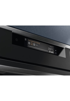 Electrolux Духова шафа електрична, 71л, A++, дисплей, конвекція, піроліз, телескопічні напрямні, чорний матовий