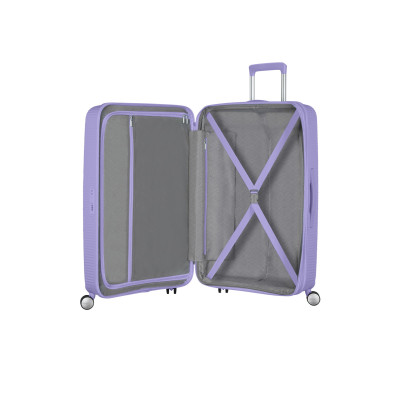 American Tourister Валіза American Tourister, Soundbox, поліпропілен, велика, 77см, 97/110л, TSA, 4 колеса, EXP, лавандовий