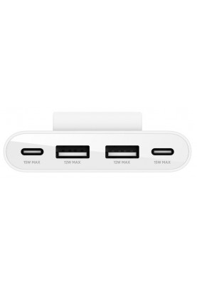 Belkin Адаптер 2хUSB-C/2хUSB-A, 2м, білий