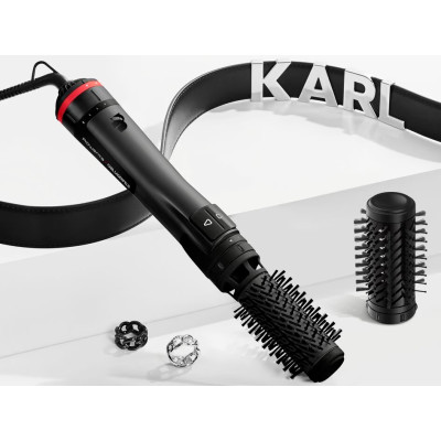 Rowenta Фен-щітка Karl Lagerfeld Activ Keratin&Shine, 1000Вт, 2 режими, іоніз-я, чорний