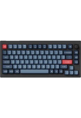 Keychron Клавіатура механічна V1 Max 84Key, Gateron Jupiter Red, WL/BT/USB-A, QMK, Hot-swap, Knob, EN/UKR, RGB, чорний