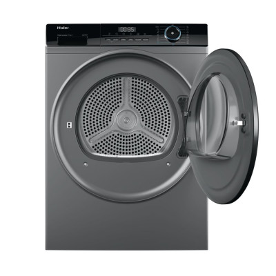 Haier Сушильна машина тепловий насос, 9кг, A+++, 59,5см, дисплей, пара, cріблястий