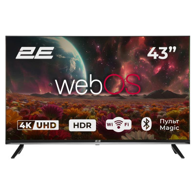 2E Телевізор 43" LED 4K 60Hz Smart WebOS Black