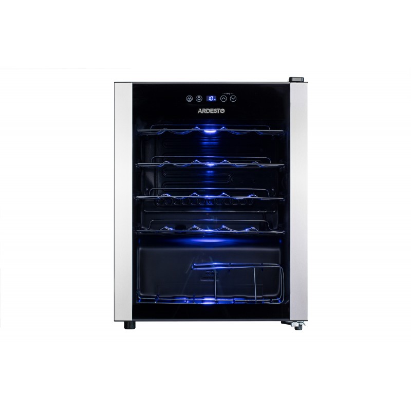 ARDESTO Холодильник для вина, 64.2x48х44, мороз.відд.-66л, зон - 1, бут-24, ST, диспл внутр., чорний