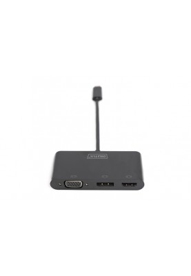 Digitus Адаптер USB-C - HDMI+DP+VGA, M/F, 0.11 m