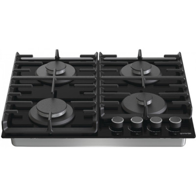 Gorenje Варильна поверхня газова на склі, 60см, чавун, чорний Gorenje Варильна поверхня газова на склі, 60см, чавун, чорний