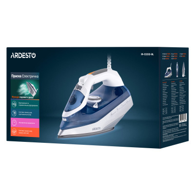 ARDESTO Утюг IR-C2232-BL, 2200Вт, 320мл, паровий удар, керам. підошва, синій