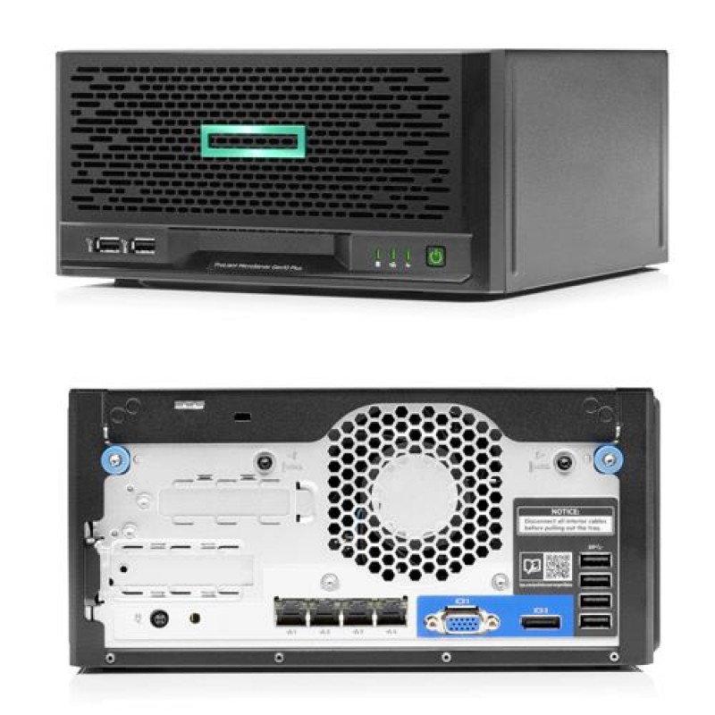 HPE Сервер MicroServer Gen10 Plus v2 E-2314 4-core 16GB-U VROC 4LFF-NHP 180W External PS Server