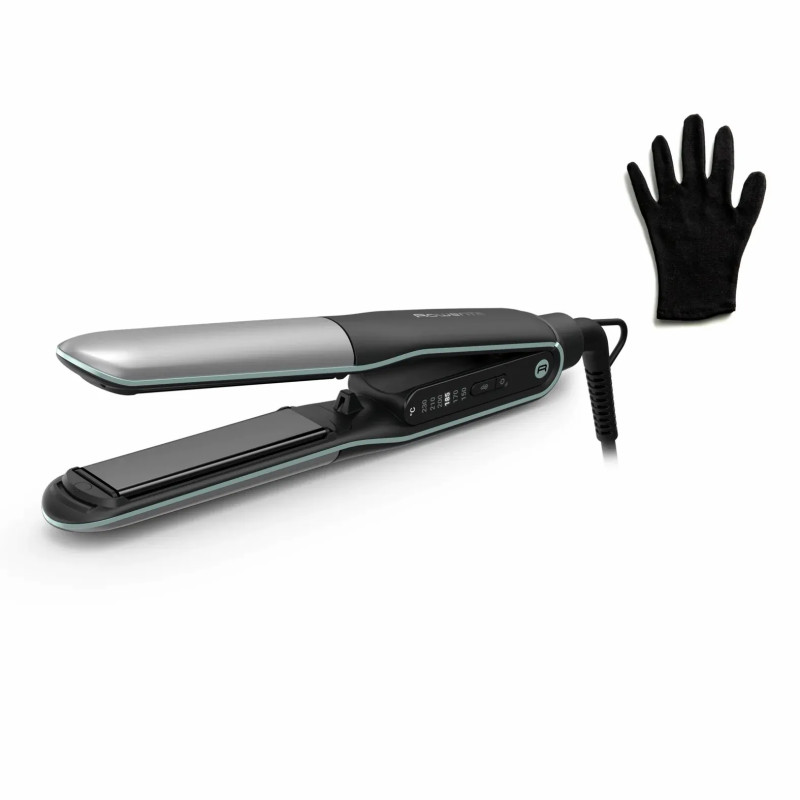 Rowenta Випрямляч Thermostyle, темп.режимів-5, 150-230С, дисплей, іонізація, кераміка, титан, чорно-сірий