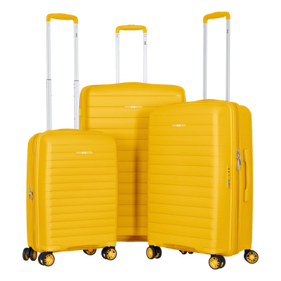 2E Валіза, Aero, поліпропілен, мала, 35/44 л, TSA, 4 колеса, EXP, бурштиново-жовтий