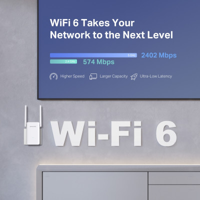 Mercusys Розширювач покриття WiFi ME80X AX3000, 1хGE LAN