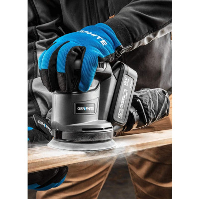 Graphite Шліфмашина ексцентрикова акумуляторна Energy + 125мм 18В 9000об·хв 1.1кг без АКБ та ЗП Graphite Шліфмашина ексцентрикова акумуляторна Energy + 125мм 18В 9000об·хв 1.1кг без АКБ та ЗП