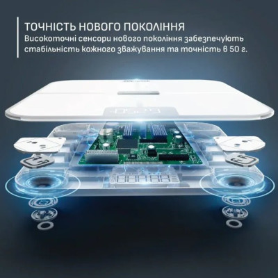 Tefal Ваги Tefal підлогові Goodvibes Sport, 200кг, Bluetooth, AAAx4 в комплекті, скло, білий