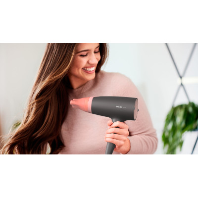 Philips Фен 3000 Series, 2100Вт, 3 режими, іонізація, хол. обдув, чорно-рожевий