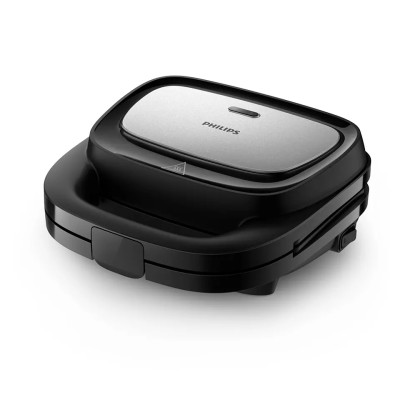 Philips Мультимейкер Series 5000 750Вт, антипригарне покриття, 3 пластини, корпус-пластик, чорно-сріблястий