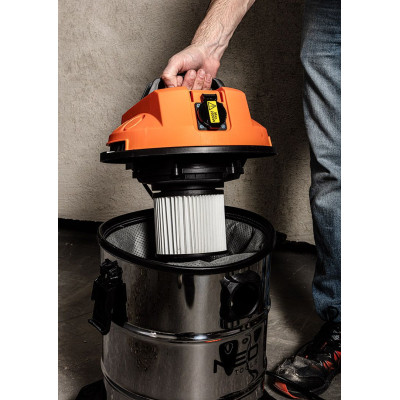 Neo Tools Пилосос професійний, 1400Вт, 18 кПа, контейнер 30л, HEPA, колеса, 5.92кг