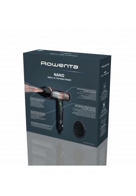 Rowenta Фен T-Shape Maestria Nano, 1700Вт, 3 режими, дифузор, іоніз-я, хол. обдув, чорний