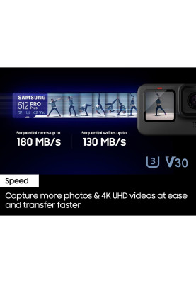 Samsung Карта пам'яті microSDXC 512GB C10 UHS-I R180MB/s PRO Plus